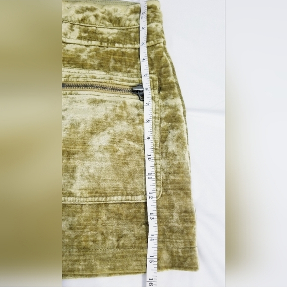 Free People Dust to Dust Velvet Yellowish Green Mini Skirt - Picture 12 of 12